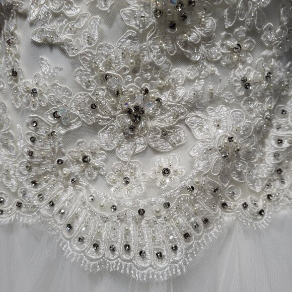 NWT~$2250~MORILEE~6/8~IVORY EMBELLISHED STRAPLESS FIT & FLARE WEDDING DRESS - Picture 11 of 16